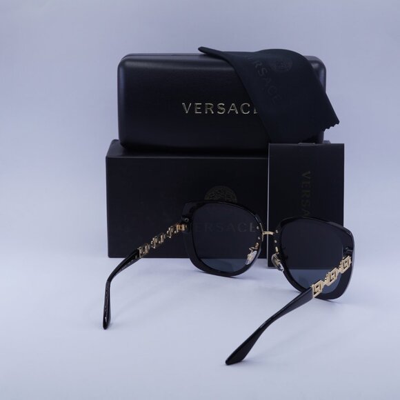 Versace VE4407D GB1/87 Square Sunglasses – Black/Dark Grey - Picture 4 of 10